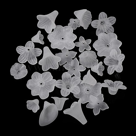 Transparent Frosted Acrylic Beads FACR-MSMC001-05-1