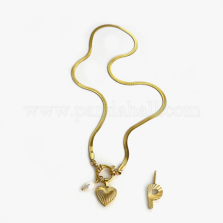 Ожерелья с подвесками в виде букв и сердец из нержавеющей стали 304 для женщин FS-WG694DF-16-1