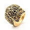 316 Stainless Steel Skull with Cross Finger Ring, Gothic Jewelry for Men Women, Halloween Theme, Antique Golden, US Size 9(18.9mm)