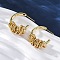 C-Shaped with knot Brass Stud Earrings, Lead Free & Cadmium Free, Long-Lasting Plated, Rack Plating, Real 18K Gold Plated, 28x9mm