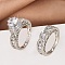 Brass Micro Pave Cubic Zirconia Finger Rings, Platinum, US Size 8(18.1mm)