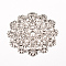 Iron Links, Etched Metal Embellishments, Flower, Platinum, 48x47x2~3mm, Hole: 2mm