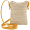 Straw Zipper Crossbody Bags, Outdoors Sport Bags, Rectangle, Moccasin, 810mm, Bag: 205x155x6mm