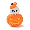 Halloween Theme PVC Plastic Pendants, Pumpkin, Orange, 48x33x18mm, Hole: 2mm