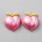 Opaque Resin Decoden Cabochons, Fruit, Peach, 20x19x9mm