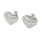 Non-Tarnish 304 Stainless Steel Ear Studs, Heart, Stainless Steel Color, 11.5x14mm