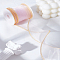 5 Yards Polyester Organza Ribbons, with Spool, Pearl Pink, 1-1/2~1-5/8 inch(37~40mm)