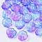 Two Tone Transparent Spray Painted Glass Beads, Flower, Medium Orchid, 13.5x12.5x5.5mm, Hole: 1.2mm
