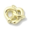 Alloy Pendant, Heart with knot, Golden, 13x12.5x3.5mm, Hole: 2mm