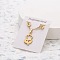 201 Stainless Steel Pendant Necklaces & Stud Earrings Sets, Golden, Flower, 10x6.5mm & 400mm
