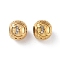 Ion Plating(IP) 304 Stainless Steel Rhinestone European Beads, Round Large Hole Beads, Real 18K Gold Plated, Round with Letter, Letter K, 11x10mm, Hole: 4mm