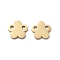 304 Stainless Steel Laser Cut Flower Connector Charms, Ion Plating(IP), Real 14K Gold Plated, 10x10.5x1mm, Hole: 1.7mm