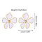 304 Stainless Steel Enamel Stud Earrings, Golden, Flower, 33x36.5mm