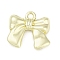 Alloy Pendants, Bowknot Charms, Lead Free & Cadmium Free & Nickel Free, Rack Plating, Golden, 13x14.5x3.5mm, Hole: 1.6mm