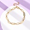 304 Stainless Steel Oval Link Chain Anklets, Real 14K Gold Plated, 8 inch(204mm)