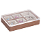 Mini Rectangle Wood Jewelry Presentation Box, Portable Travel Jewelry Storage Case with Visible Magnetic Acrylic Flip Lid, for Bracelet, Necklaces Showing, Old Lace, 9.6x6x1.95cm