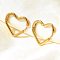 201 Stainless Steel Hoop Earrings, with 304 Stainless Steel Pins, PVD Vacuum Plating, Heart, Golden, 26x22.5x2.5mm
