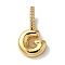 Brass Micro Pave Cubic Zirconia Pendants, Lead Free & Cadmium Free, Long-Lasting Plated Letter G, 19x10x9mm, Hole: 5mm