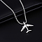 Alloy Pendant 201 Stainless Steel  Chain Necklaces for Men, Stainless Steel Color, Airplane, 27.56 inch(70cm)