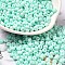 Baking Paint Glass Seed Beads, Donut, Turquoise, 4x2.5mm, Hole: 1mm, about 137pcs/10g