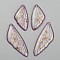 Transparent Resin Pendants, with Gold Foil, Wing Charm, Dark Violet, 29.5~39.5x14.5~15x2mm, Hole: 1mm, 4pcs/set
