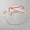 Metal Full Crystal Rhinestone Horse Eye Bridal Waist Belts for Wedding Dress, with Polyester Ribbon, Silver Color Plated, Pink, 2450mm