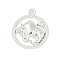 Twelve Constellations Alloy Pendants, Taurus, 22.5x19x2.5mm, Hole: 1.8mm