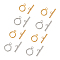 304 Stainless Steel Ring Toggle Clasps, Ring, Golden & Stainless Steel Color,  Ring: 19x14x2mm, Hole: 3mm, Bar: 24.5x7x2.5mmm, Hole: 3mm, 2 colors, 4sets/color, 8sets/box