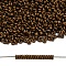 TOHO Demi Round Seed Beads, Japanese Seed Beads, Matte Metallic Colours, (702) Matte Color Dark Copper, 11/0, 2.2x0.9mm, about 78000pcs/pound(450g)