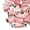 Cherry Quartz Glass Pendants, with 201 Stainless Steel Finding, Triangle, 24x15x5mm, Hole: 3x7.5mm