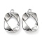 Non-Tarnish 201 Stainless Steel Pendants, Rectangle Charm, Stainless Steel Color, 28x17x4.5mm, Hole: 2mm