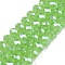 Electroplate Glass Beads Strands, Imitation Jade Beads, Pearl Luster Plated, Faceted, Rondelle, Light Green, 8x5mm, Hole: 0.5mm, about 60~62pcs/strand, 39~40cm