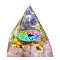 Orgonite Pyramid Resin Energy Generators, Reiki Natural Amethyst Chips Inside for Home Office Desk Decoration, 50x50x50mm