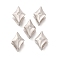 925 Sterling Silver Micro Pave Clear Cubic Zirconia Slide Charms, Star, Real Platinum Plated, 7x5x4mm, Hole: 6x2mm
