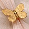304 Stainless Steel Cuff Rings, Butterfly, Real 18K Gold Plated, Butterfly: 29x39.5mm, Adjustable
