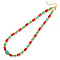 Christmas Glass Seed Beaded Necklaces, Lime Green, Red, 16.54 inch(42cm)