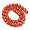 Handmade Millefiori Lampwork Beads Strands, Round, Orange Red, 10x9.5mm, Hole: 1mm, about 38pcs/strand, 14.37''(36.5cm)
