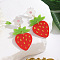Acrylic Dangle Stud Earrings, Strawberry, 54x26mm