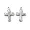 304 Stainless Steel Charms, Cross Charm, Anti-Tarnish, Stainless Steel Color, 14.5x10x1.5mm, Hole: 1.2mm