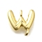 Brass Connector Charms, Lead Free & Cadmium Free, Long-Lasting Plated, Rack Plating, Real 18K Gold Plated, Letter W, 10x10.5x2.5mm, Hole: 1mm