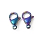 304 Stainless Steel Lobster Claw Clasps, Ion Plating(IP), Rainbow Color, 17x11x4.5mm, Hole: 2mm