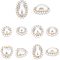 10Pcs 5 Style ABS Plastic Imitation Pearl Pendants, with Light Gold Plated Brass Wire Wrapped, Round & Heart & Oval, Creamy White, 20~29x19~24x9~15mm, 2pcs/style