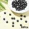 Opaque Acrylic Horizontal Hole Beads, with Enamel, Flat Round, Letter U, 7x4mm, Hole: 1.5mm