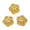 Brass Bead Caps, Flower, Real 18K Gold Plated, 8x8.5x2.5mm, Hole: 1.6mm