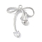 Brass Micro Pave Clear Cubic Zirconia Pendants, Bowknot, Platinum, 24x20x3.5mm, Hole: 1mm