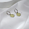 Stainless Steel Lemon Hoop Earrings, Silver, 12.1x14.3mm
