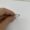 Brass Micro Pave Clear Cubic Zirconia Finger Rings, Real Platinum Plated, Letter H, Inner Diameter: 20mm