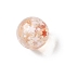 Transparent Resin Enamel Beads, Round with Firework, with Paillette, Light Salmon, 14.5x1mm