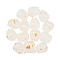 Opaque Acrylic Beads, Bud, with Glitter Powder, Rack Plating, White, 9x8.5mm, Hole: 1.5mm