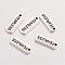 Tibetan Style Alloy Rectangle with Word Fearless Pendants, Cadmium Free & Lead Free, Antique Silver, 8x21x2mm, Hole: 2mm